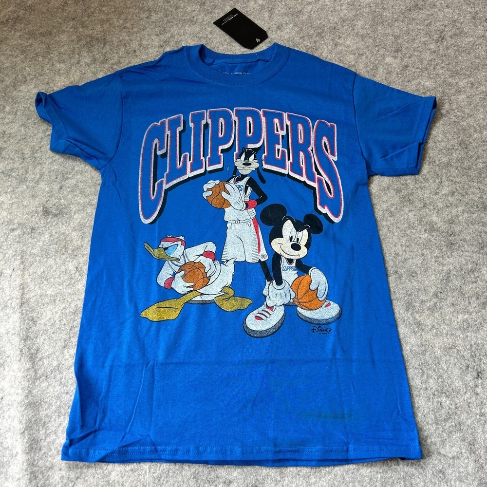 LOS ANGELES CLIPPERS Basketball Disney X Junk Food Men's XS Blue NBA Shirt